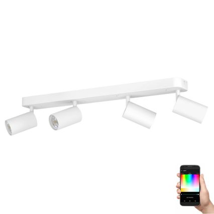 Eglo - Σποτ LED RGBW Dimmable με 4 φώτα 4xGU10/4,9W/230V λευκό