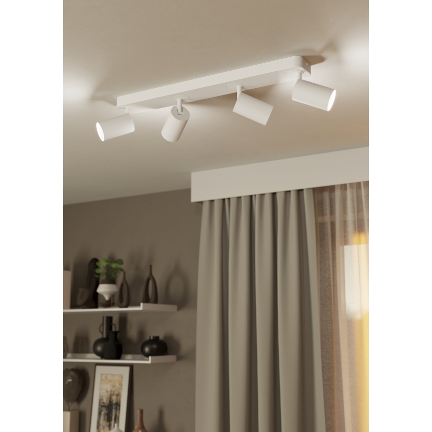 Eglo - Σποτ LED RGBW Dimmable με 4 φώτα 4xGU10/4,9W/230V λευκό