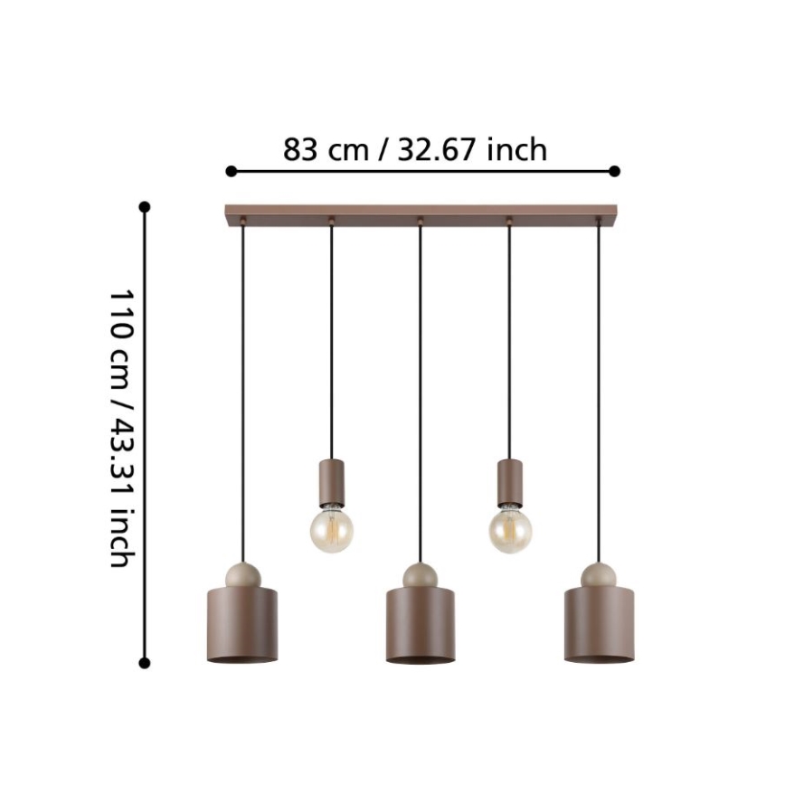 Eglo - Φωτιστικό οροφής με καλώδιο 5xE27/40W/230V