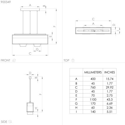 Eglo -  Κρεμαστό φωτιστικό οροφής ράγα 3xE27/40W/230V