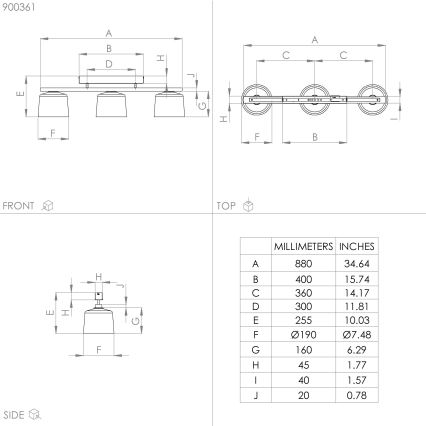 Eglo - Επιτοίχιο φωτιστικό 3xE27/40W/230V