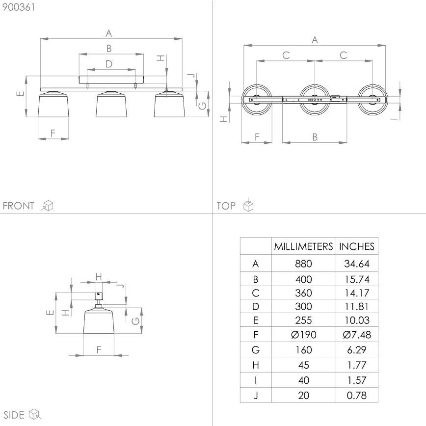 Eglo - Επιτοίχιο φωτιστικό 3xE27/40W/230V
