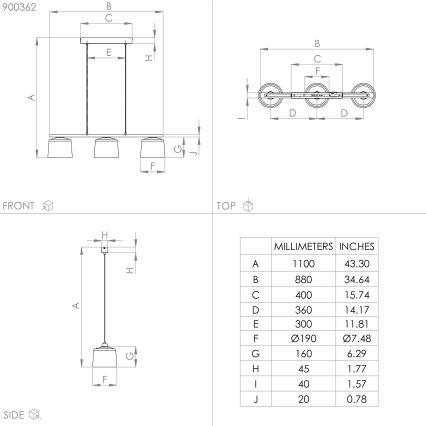 Eglo -Κρεμαστό φωτιστικό οροφής ράγα 3xE27/40W/230V