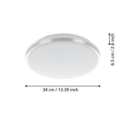Eglo - LED Οροφωτιστικό μπάνιου LED/15,6W/230V IP44 γυαλιστερό χρώμιο