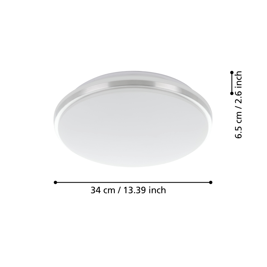Eglo - LED Οροφωτιστικό μπάνιου LED/15,6W/230V IP44 γυαλιστερό χρώμιο