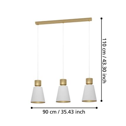 Eglo - Κρεμαστό φωτιστικό οροφής ράγα 3xE27/40W/230V