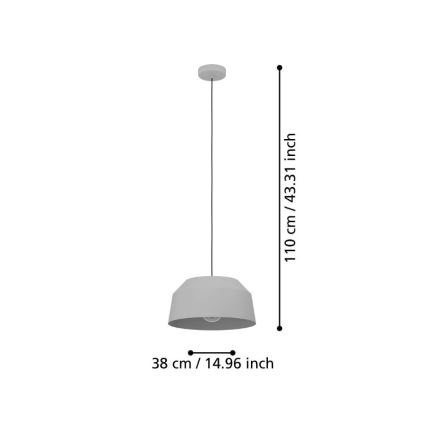 Eglo -  Κρεμαστό φωτιστικό οροφής 1xE27/40W/230V διάμετρος 38 cm