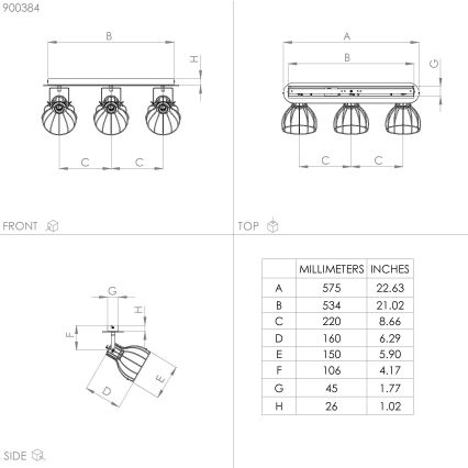 Eglo - Σποτ φωτιστικό 3xE27/40W/230V