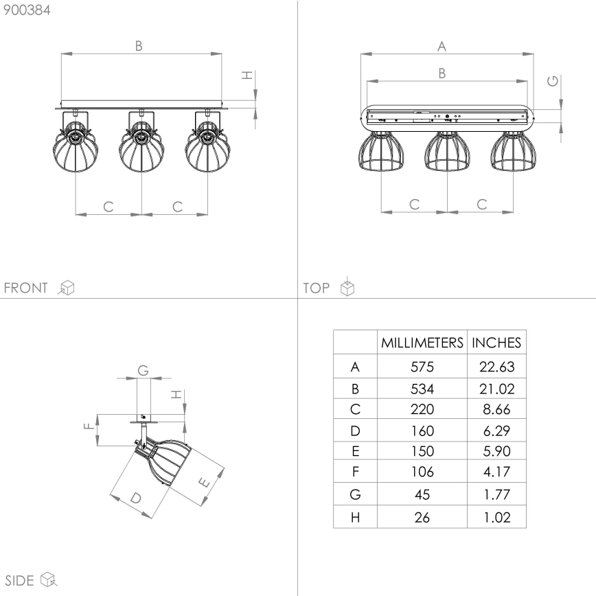 Eglo - Σποτ φωτιστικό 3xE27/40W/230V