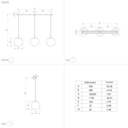 Eglo - Φωτιστικό οροφής με καλώδιο 3xE27/40W/230V