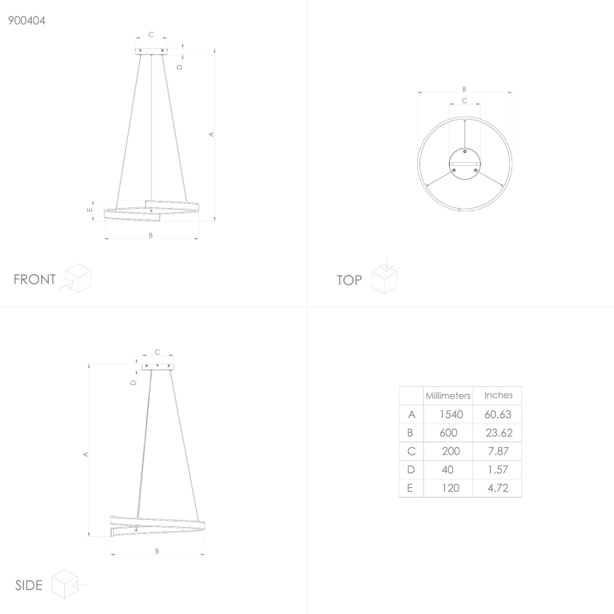 Eglo - LED Dimmable κρεμαστό φωτιστικό οροφής LED/42,5W/230V 3000-6500K