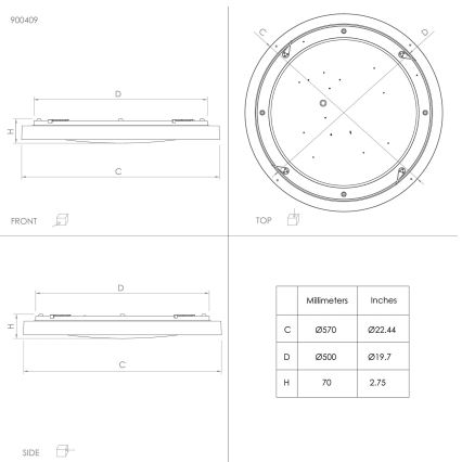 Eglo - LED RGBW Dimmable φωτιστικό οροφής LED/34,5W/230V 2700-6500K