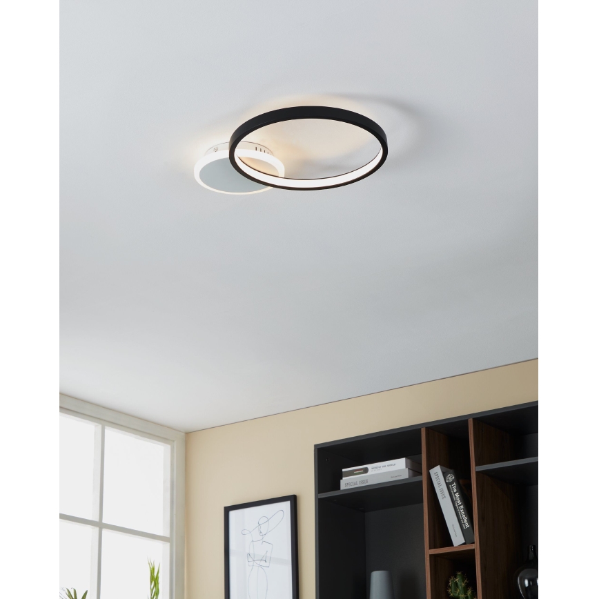 Eglo - Φωτιστικό οροφής LED Dimmable LED/15W/230V μαύρο + τηλεχειριστήριο