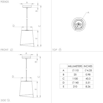 Eglo - Κρεμαστό φωτιστικό οροφής 1xE27/40W/230V