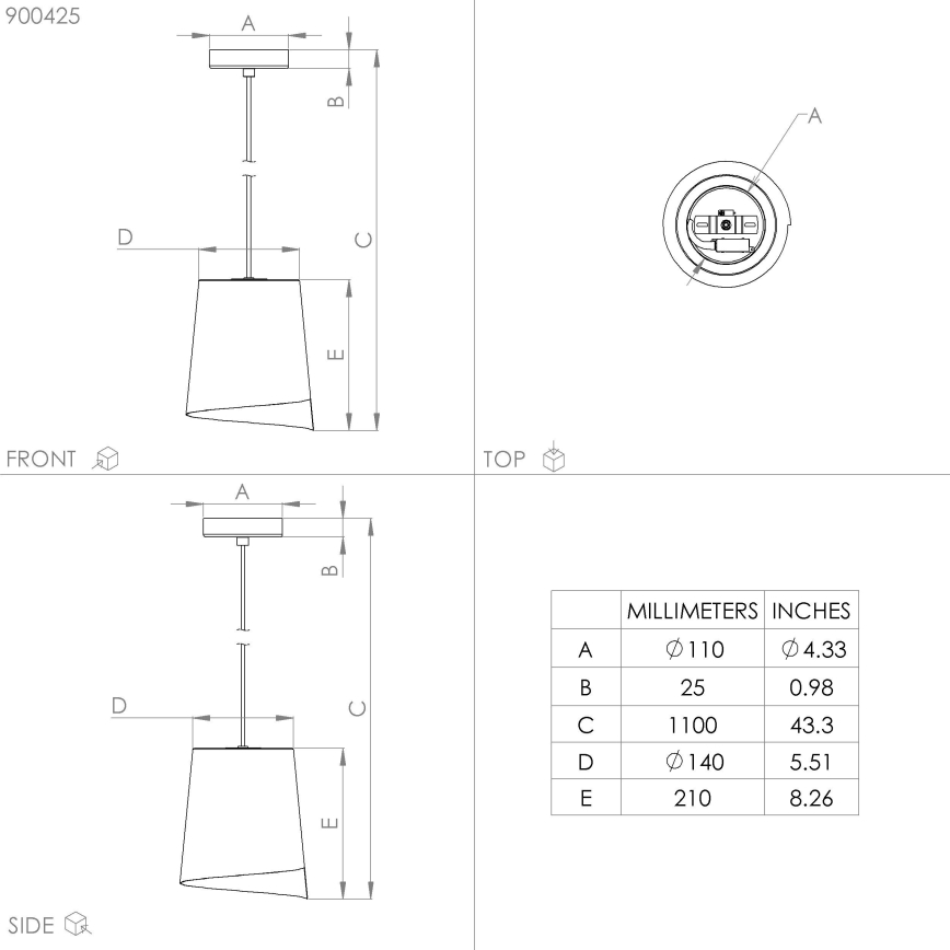 Eglo - Κρεμαστό φωτιστικό οροφής 1xE27/40W/230V