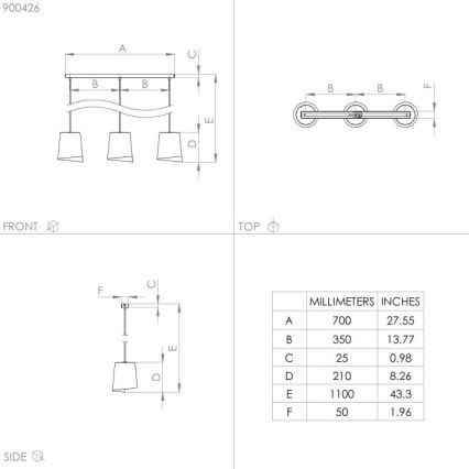 Eglo - Κρεμαστό φωτιστικό οροφής ράγα 3xE27/40W/230V