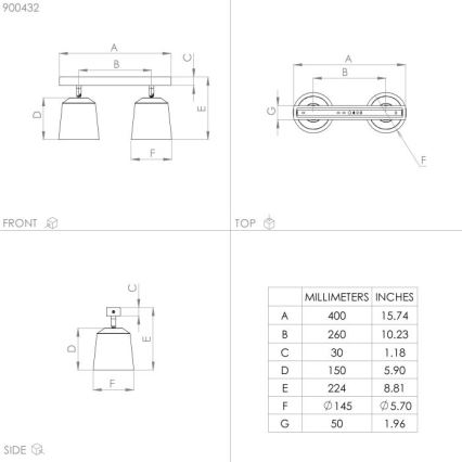 Eglo - Φωτιστικό σποτ 2xE27/25W/230V