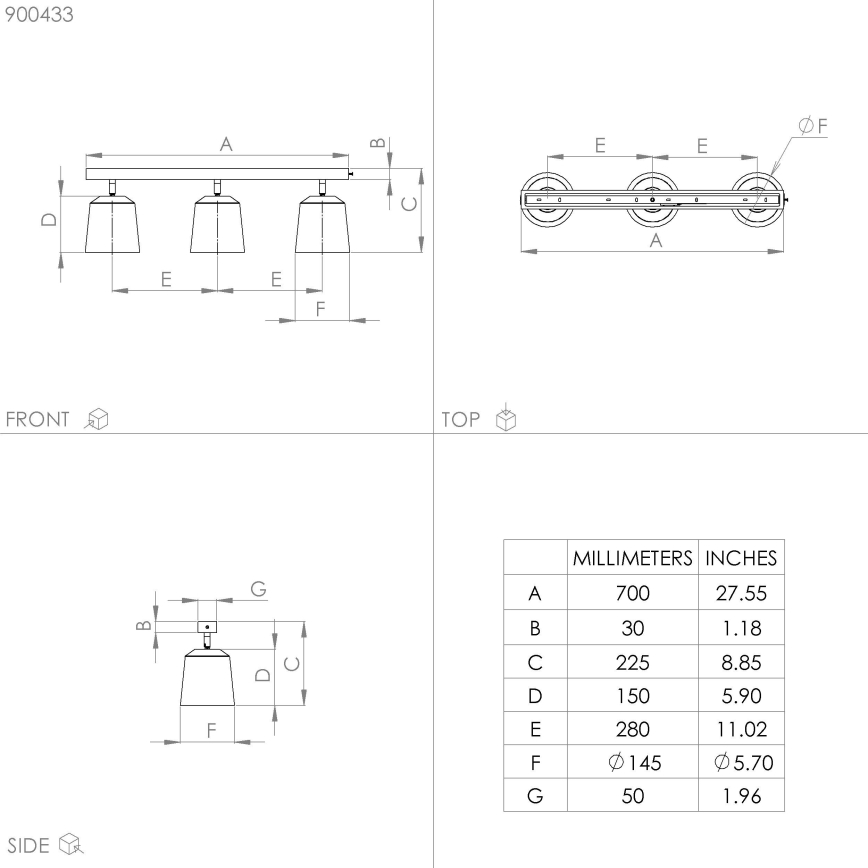 Eglo - Σποτ φωτιστικό 3xE27/25W/230V