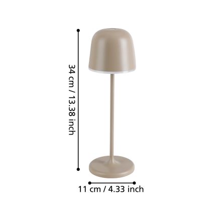 Eglo - LED Dimming Εξωτερικού χώρου επαναφορτιζόμενο φωτιστικό LED/2,2W/5V 1800 mAh μπεζ IP54
