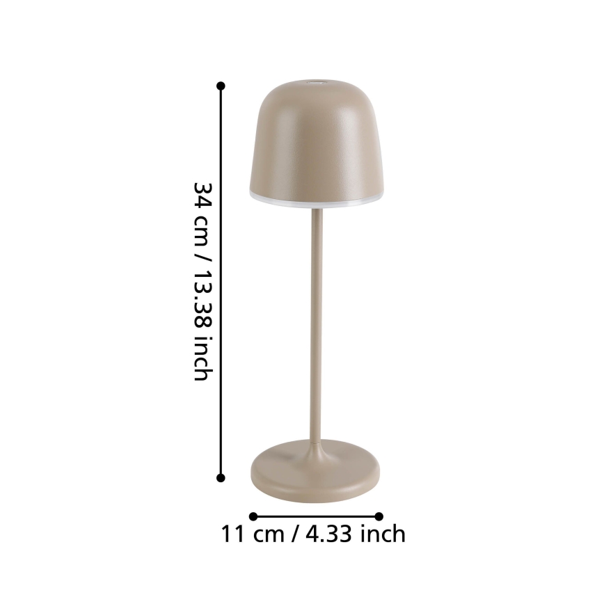 Eglo - LED Dimming Εξωτερικού χώρου επαναφορτιζόμενο φωτιστικό LED/2,2W/5V 1800 mAh μπεζ IP54