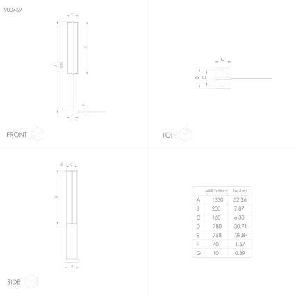 Eglo - Φωτιστικό δαπέδου LED Dimmable LED/34W/230V 3000-6500K + τηλεχειριστήριο