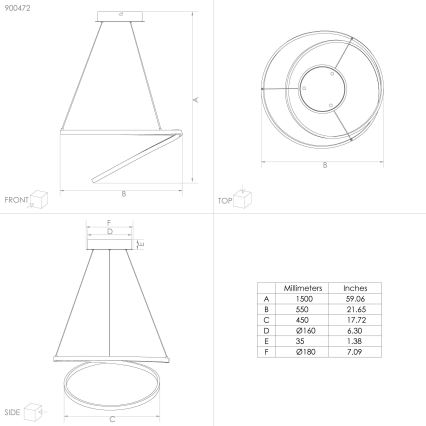 Eglo -  Κρεμαστό φωτιστικό οροφής LED LED/36W/230V