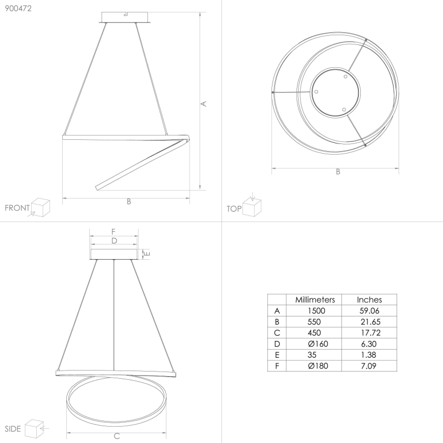 Eglo -  Κρεμαστό φωτιστικό οροφής LED LED/36W/230V