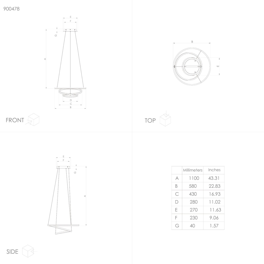 Eglo - LED Dimmable κρεμαστό φωτιστικό οροφής LED/43,2W/230V λευκό
