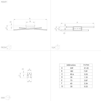 Eglo - LED Επιτοίχιο φωτιστικό 2xLED/6,3W/230V