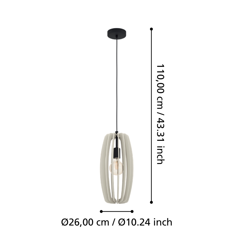 Eglo - Κρεμαστό φωτιστικό οροφής 1xE27/40W/230V κρεμ