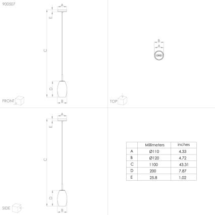 Eglo - Κρεμαστό φωτιστικό οροφής 1xE27/40W/230V