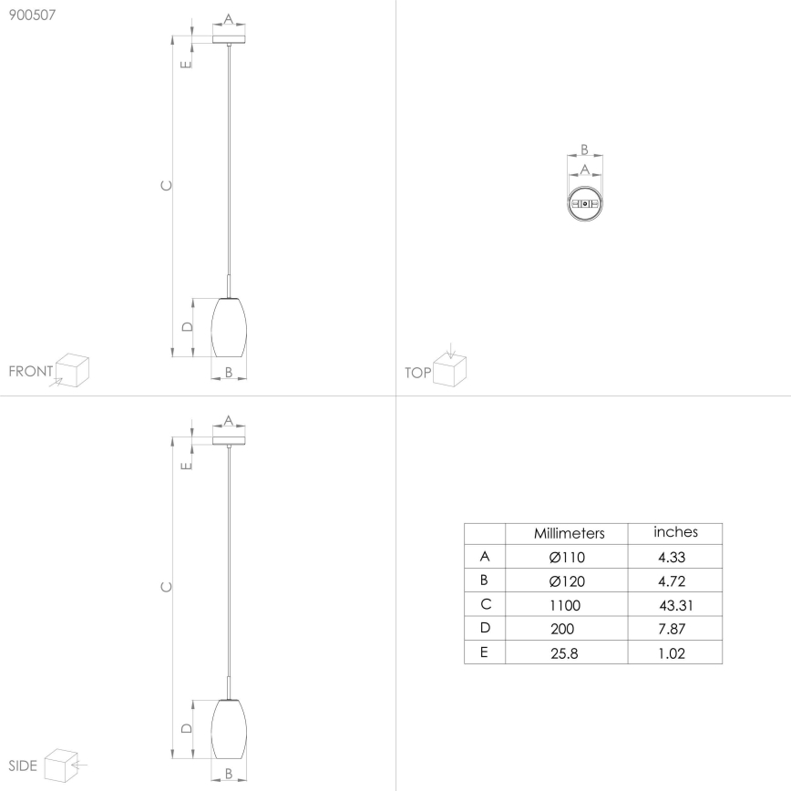 Eglo - Κρεμαστό φωτιστικό οροφής 1xE27/40W/230V