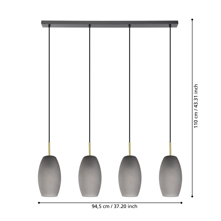 Eglo - Κρεμαστό φωτιστικό οροφής ράγα 4xE27/40W/230V