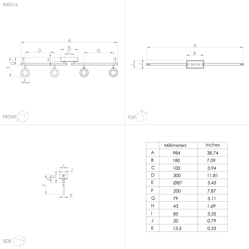 Eglo - Φωτιστικό σποτ LED 4xLED/3,2W/230V + 2xLED/3,3W/230V