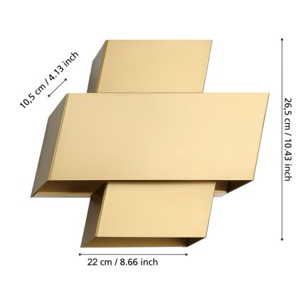 Eglo - Φωτιστικό τοίχου 1xE27/40W/230V χρυσαφί