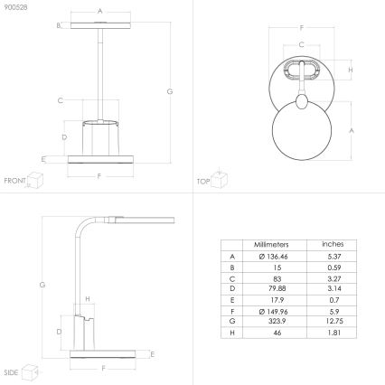 Eglo - Επιτραπέζιο φωτιστικό LED Dimmable LED/2,1W/5V 1500 mAh 3000-6500K μαύρο