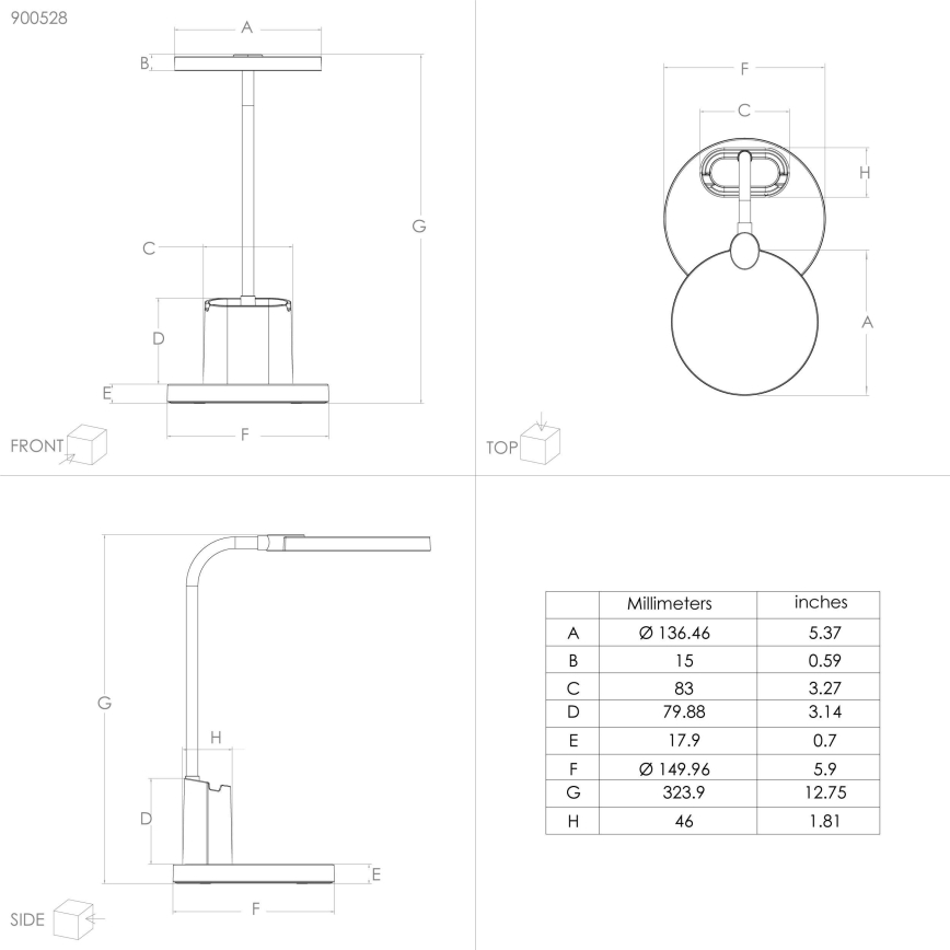 Eglo - Επιτραπέζιο φωτιστικό LED Dimmable LED/2,1W/5V 1500 mAh 3000-6500K μαύρο