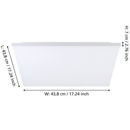 Eglo - LED RGBW Dimmable φωτιστικό οροφής LED/20,5W/230V 3000-6500K + τηλεχειριστήριο