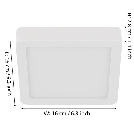 Eglo - LED Dimmable φωτιστικό οροφής LED/11W/230V λευκό