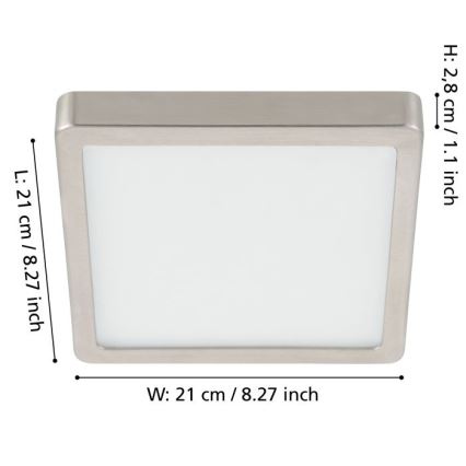 Eglo - LED Dimmable φωτιστικό οροφής LED/17W/230V ματ χρώμιο