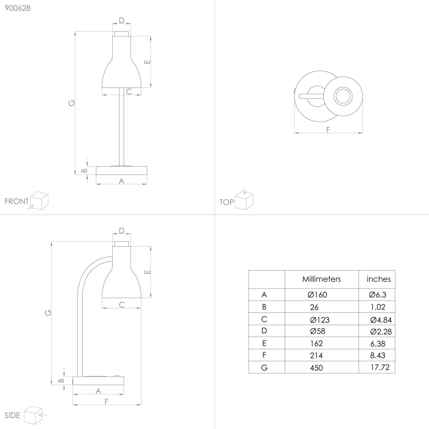 Eglo - Φωτιστικό LED Dimmable με ασύρματη φόρτιση LED/5,5W/230V