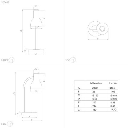 Eglo - Φωτιστικό LED Dimmable με ασύρματη φόρτιση LED/5,5W/230V
