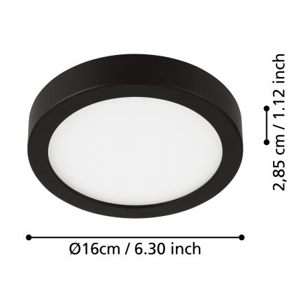 Eglo - Φωτιστικό οροφής μπάνιου LED LED/11W/230V IP44 μαύρο