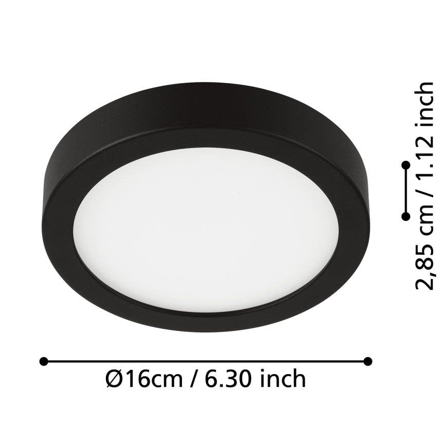 Eglo - Φωτιστικό οροφής μπάνιου LED LED/11W/230V IP44 μαύρο