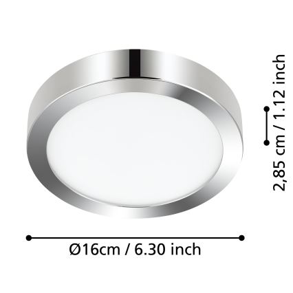 Eglo - LED φωτιστικό οροφής για μπάνιο LED/11W/230V IP44 γυαλιστερό χρώμιο, διάμ. 16 cm