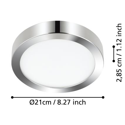 Eglo - Φωτιστικό οροφής μπάνιου LED/17W/230V IP44 σε γυαλιστερό χρώμιο Ø 21 εκ.