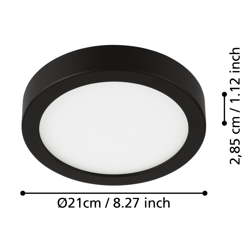 Eglo - Φωτιστικό οροφής μπάνιου LED/17W/230V IP44 μαύρο 21x21 εκ.