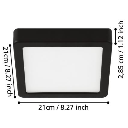 Eglo - LED φωτιστικό οροφής μπάνιου LED/17W/230V IP44 γυαλιστερό χρώμιο 21x21 cm