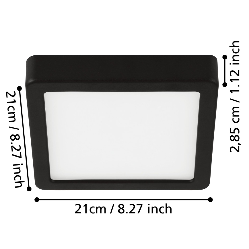 Eglo - LED φωτιστικό οροφής μπάνιου LED/17W/230V IP44 γυαλιστερό χρώμιο 21x21 cm