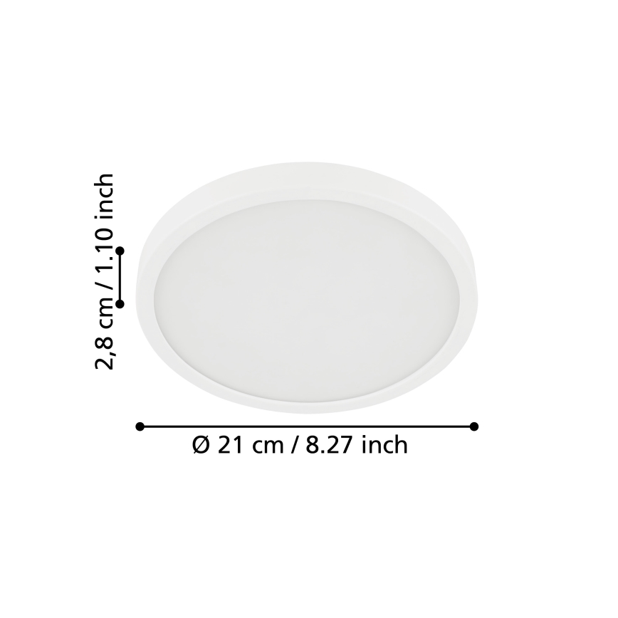 Eglo - Φωτιστικό οροφής μπάνιου LED LED/17W/230V λευκό IP44